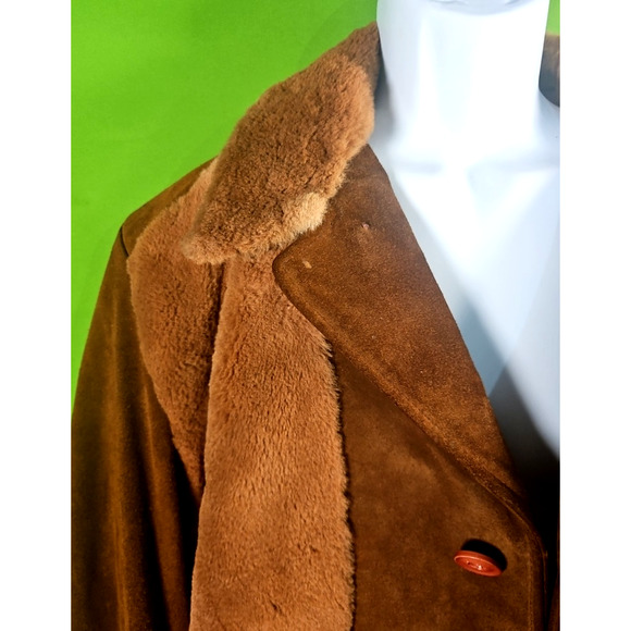 RARE Robert Lewis Vintage 70s Grizzly Shearling Jacket Suede Leather Men’s Size - Picture 4 of 15